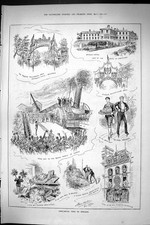 Old Sporting Dramatic News 1885 Royal Visit Ireland Donegall Belfast Victorian