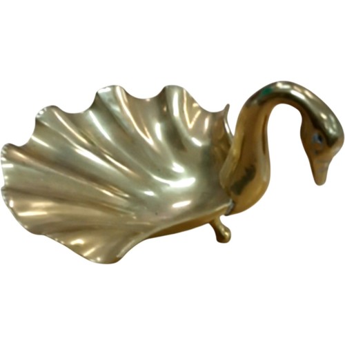 Vintage brass swan trinket - brass,