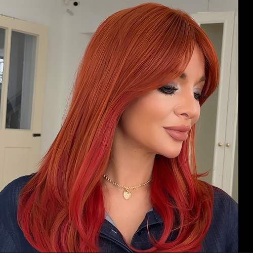 Copper synthetic hair wig - copper,