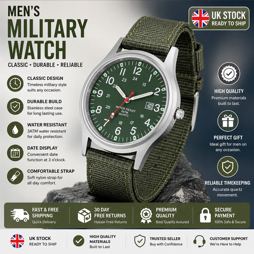Swiss army military watch - ✅,