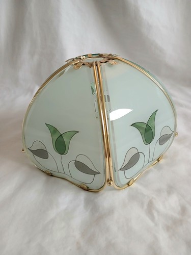 Vintage 80s round glass - vintage, tulip