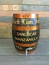 STUNNING BLACK LION INN SHERRY PUB DISPLAY BARREL CASK KEG STOOL PLANT POT STAND