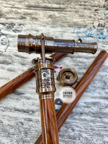 Vintage brass telescope - telescope, hidden