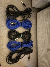 5 X 10m XLR Audio Cables Mixed Brands