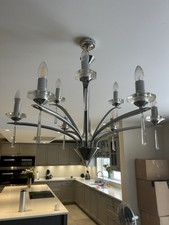 Chandelier Light 8 Bulb Chrome And Crystal