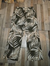 Tu Womens Linen Wide Leg Floral Trousers Uk 10 Brandnew Without Tags Gorgeous