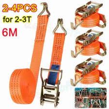 2-4X Heavy Duty Ratchet Ties Down Straps 38/40MM 6M Lashing Cargo Luggage 2T/3T