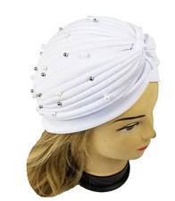 Pearl Beads Stretchy Turban
