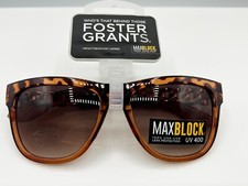 FOSTER GRANTS MAX BLOCK Large UV 400 Womens Sun Glasses Brand NEW With Tags