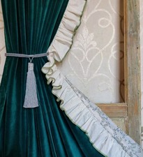Green Velvet Door Curtain