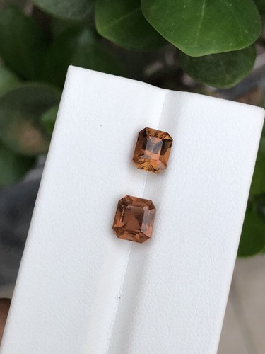 Natural imperial topaz pair - imperial,
