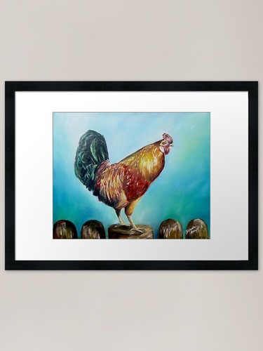 Rhode island red rooster - rhode, oil