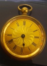 Ladies Gold  Fob Watch Key Wound Working Order Vintage