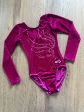 Girls Long Sleeve purple Gymnastics Leotard The Zone Size UK32 / 10-11 Yrs
