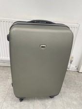 Big Silver Grey Coloured Suitcase Hard Shell With Key Lock by Altitude luggage 