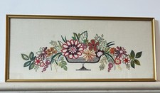 Framed Mid Century Crewel Work