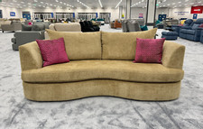 Sofology 'Belgravia' Camel Fabric 4 Seater Curved Sofa BRAND NEW