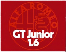 Alfa Romeo Giulia GT Junior 1.6 1972-74 UK Market Sales Brochure