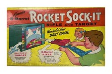Vintage 1955 Kenner Rocket Sock-It Rifle & Target Dart Game -Fantastic Condition