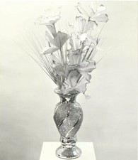 Romany Blingy Sparkly Silver Mosaic Luxury Vase With Flower Arrangement ✨