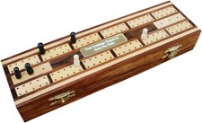 Personalised Wooden Cribbage Board with Pegs, Cards, and Storage Free Engraving