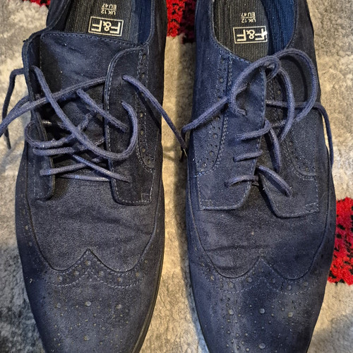 Men navy suede brogue - f&f,