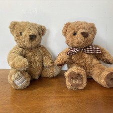 2 x small vintage teddy bears 1 x M&S Connoisseur  6" Tall