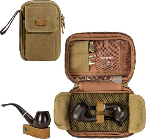 Waxed canvas tobacco pipe - tobacco,