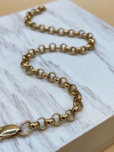 9ct yellow gold belcher chain - gold,