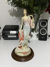 Orange And White ART DECO Style Lady 27 cm Tall - No Base HAND Finished