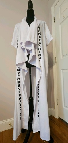 White long line garment - white, jacket