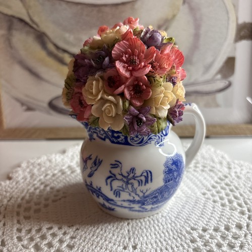Floral vase with - floral, blue