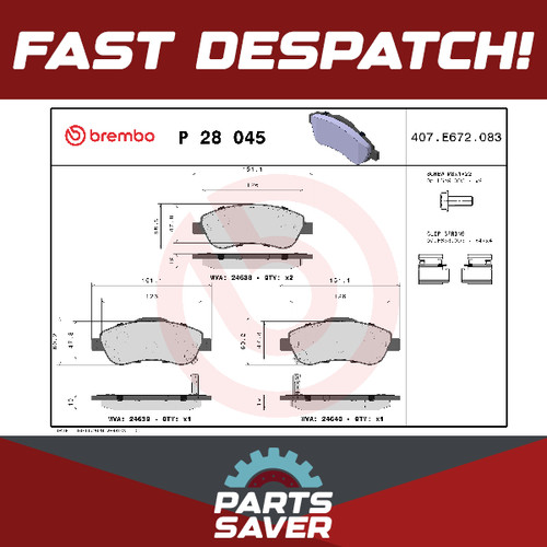 Brake pads set fits honda - pads,