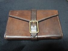 Handmade leather fly wallet with strap & buckle