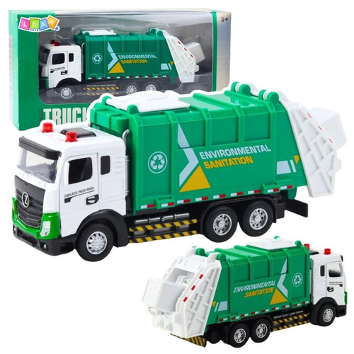 Metal garbage truck with light - garbage,