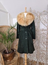Vintage green suede leather
