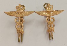 NICE MATCHING PAIR OF ROYAL AIR FORCE RAF MEDIC / MEDICAL OFFICERS COLLAR BADGES