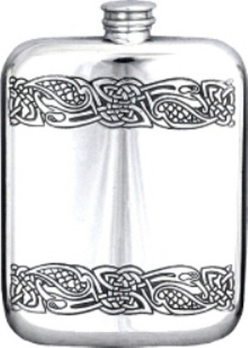 Pewter flask 6oz celtic - pewter,