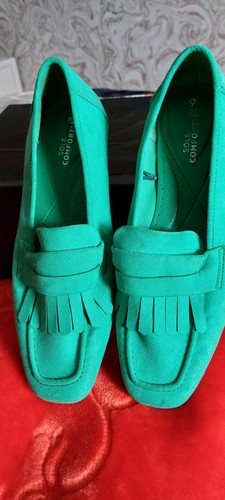 Ladies green suede moccasin - ladies,