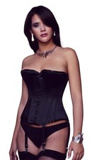 Vollers Corset Black 24” Steel Boned Excellent Condition Overbust Vintage Y2K