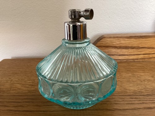 Vintage blue glass perfume - blue,