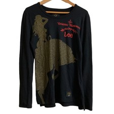 Vivienne Westwood Lee Glitter Print Long Sleeve T-Shirt XXS, Black Women USED