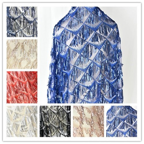 Beaded tassels gown lace - gown,