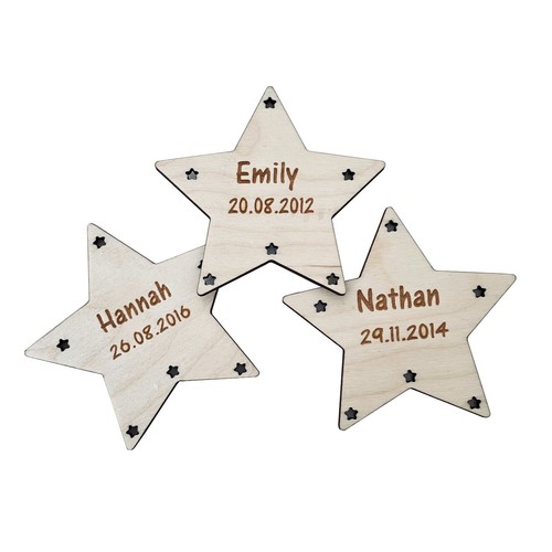 Personalised wooden star - personalised,