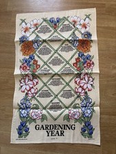 Gardening Year Linen Tea Towel