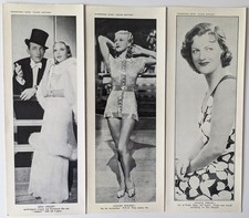 Radio Review 1930s 10x3.5" photo cards Bing Crosby, Ginger Rogers, Gracie Fields