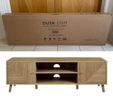 DUSK Dora TV Unit - Light Wood TV Stand Brand Retro Style Cupboard £225 RRP