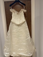 Gritti Spose 100% silk designer Italian wedding dress 2 piece bodice/skirt  s10 