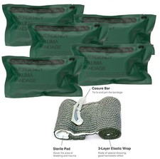 5 PACK 4" Trauma Bandage