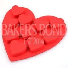 Heart Shaped Silicone Mould 10 Romantic Wedding Chocolate Cake Baking Icing Ice